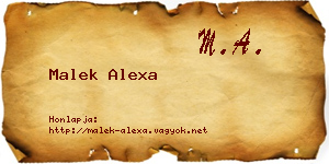 Malek Alexa névjegykártya